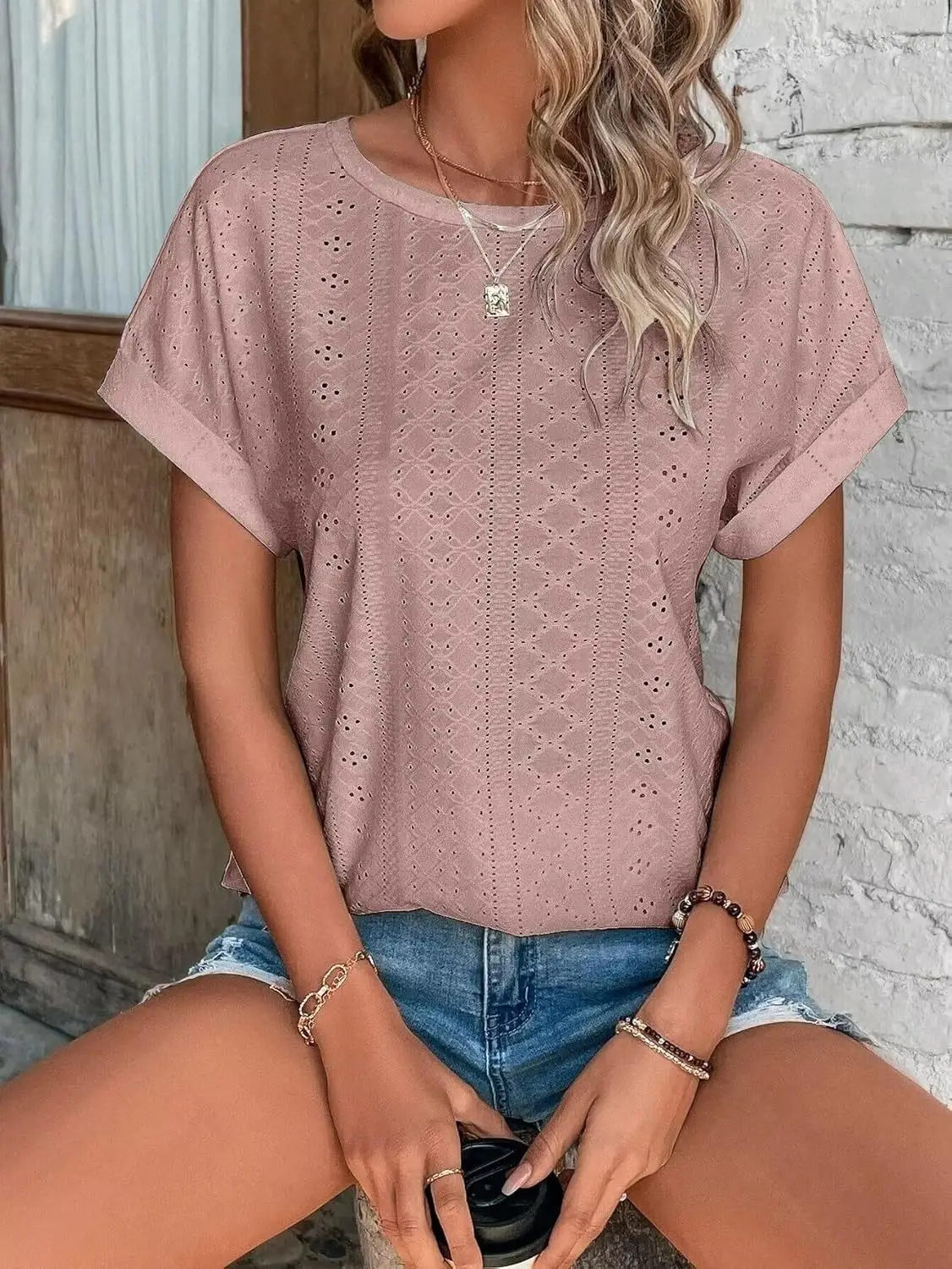 Women Casual T-Shirt Curved Hem Summer Spring 2025 — feature 33