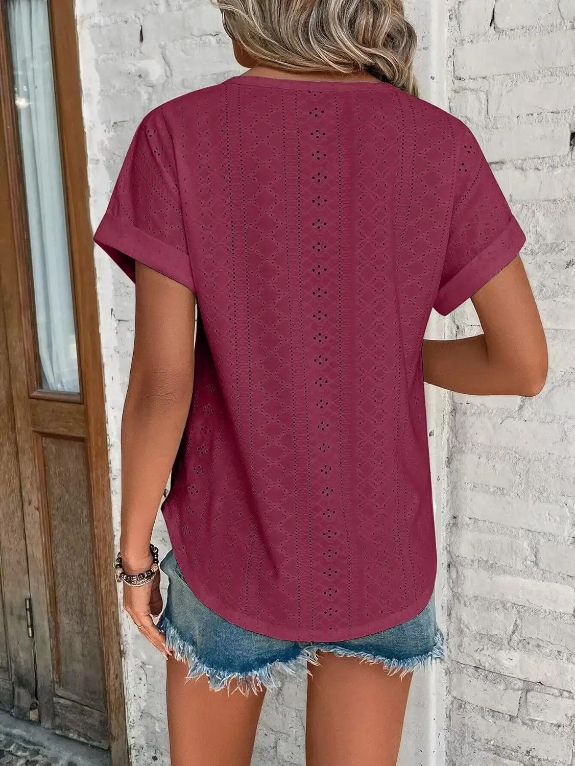 Women Casual T-Shirt Curved Hem Summer Spring 2025 — feature 38