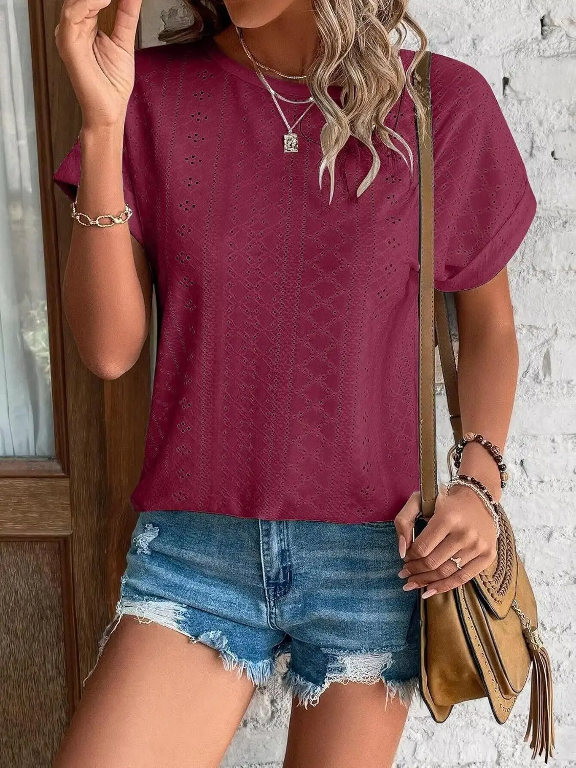 Women Casual T-Shirt Curved Hem Summer Spring 2025 — feature 39