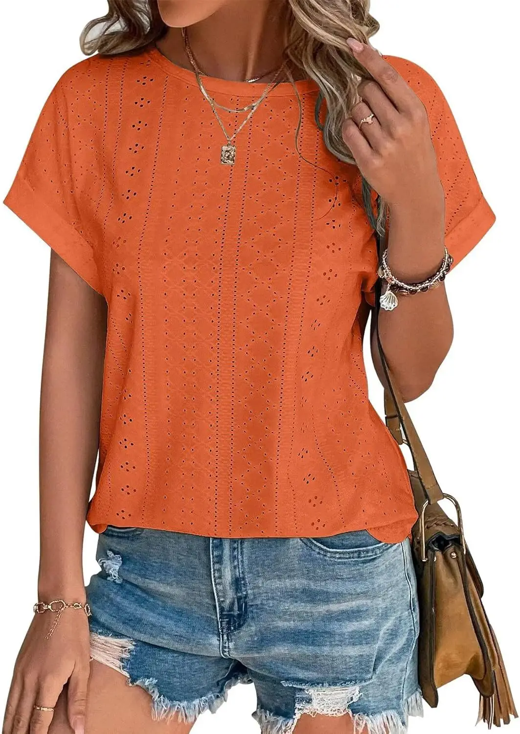 Women Casual T-Shirt Curved Hem Summer Spring 2025 — feature 40