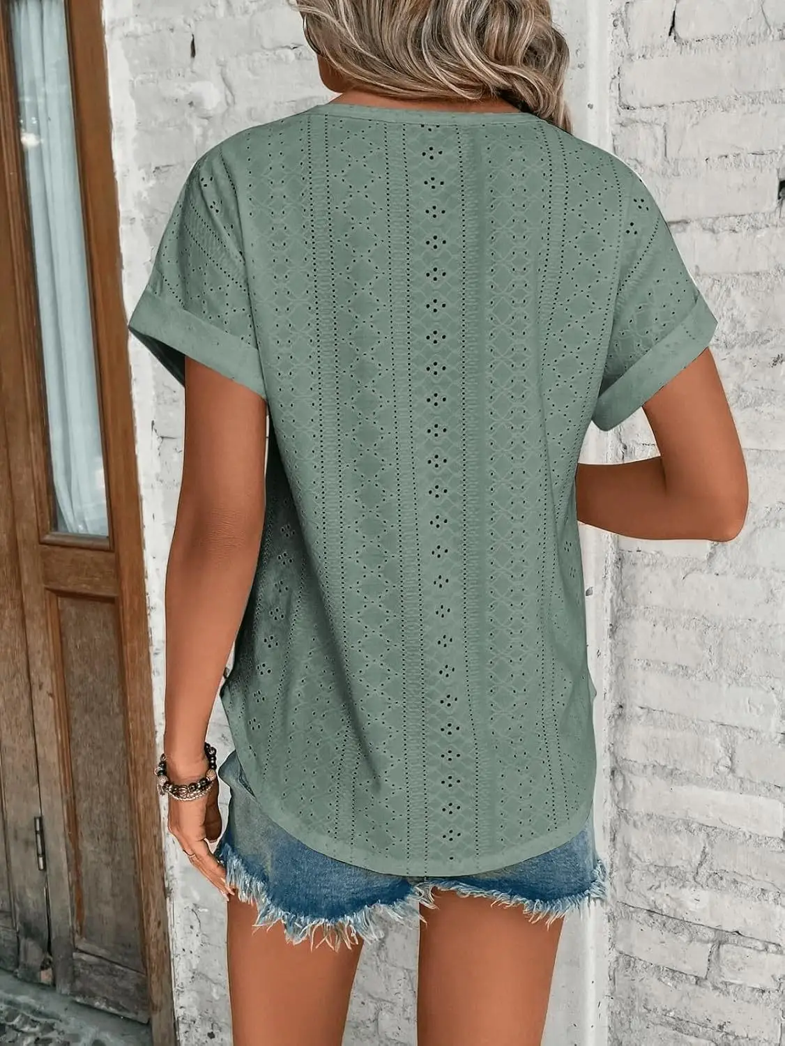 Women Casual T-Shirt Curved Hem Summer Spring 2025 — feature 45