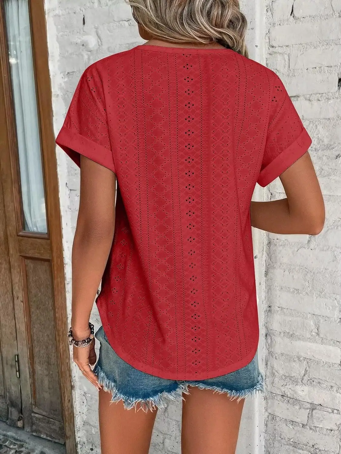 Women Casual T-Shirt Curved Hem Summer Spring 2025 — feature 46