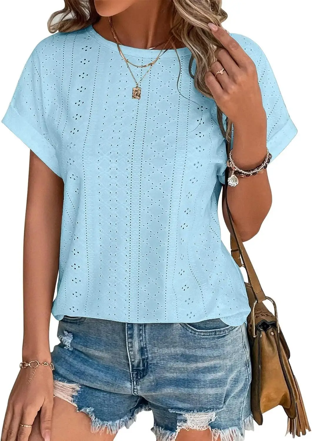 Women Casual T-Shirt Curved Hem Summer Spring 2025 — feature 5
