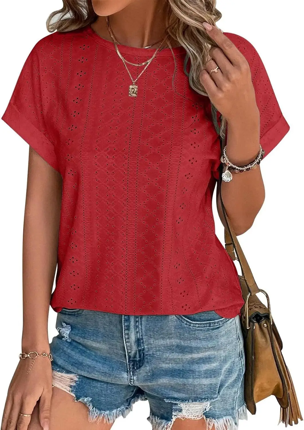 Women Casual T-Shirt Curved Hem Summer Spring 2025 - Image 10