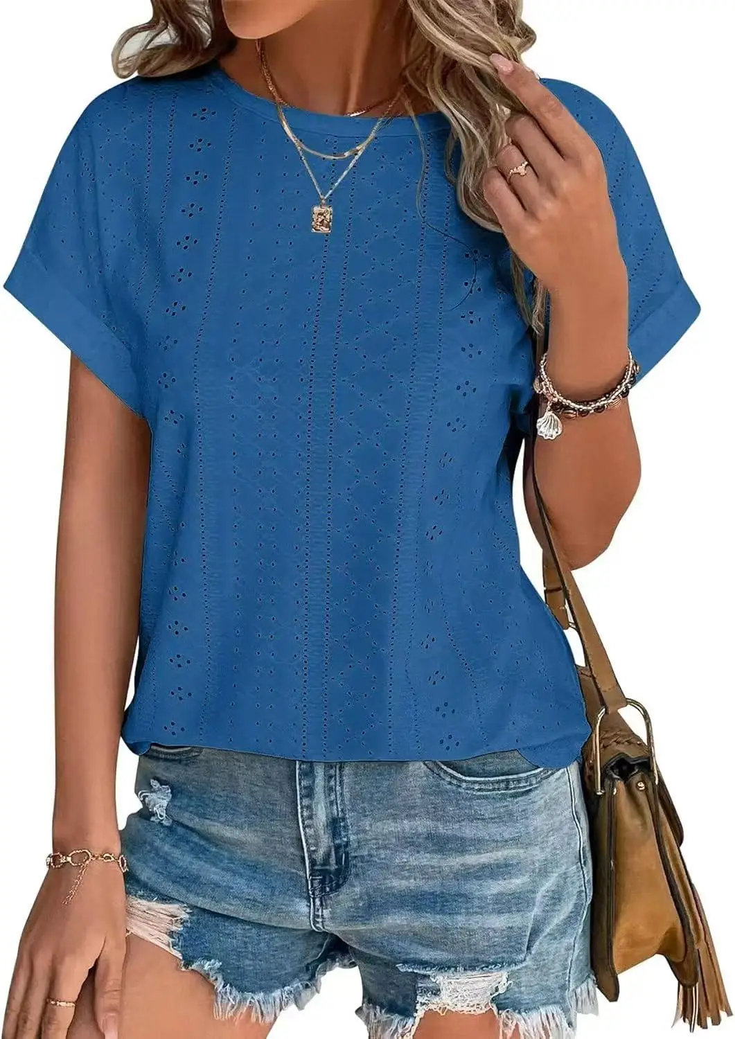 Women Casual T-Shirt Curved Hem Summer Spring 2025 - Image 12