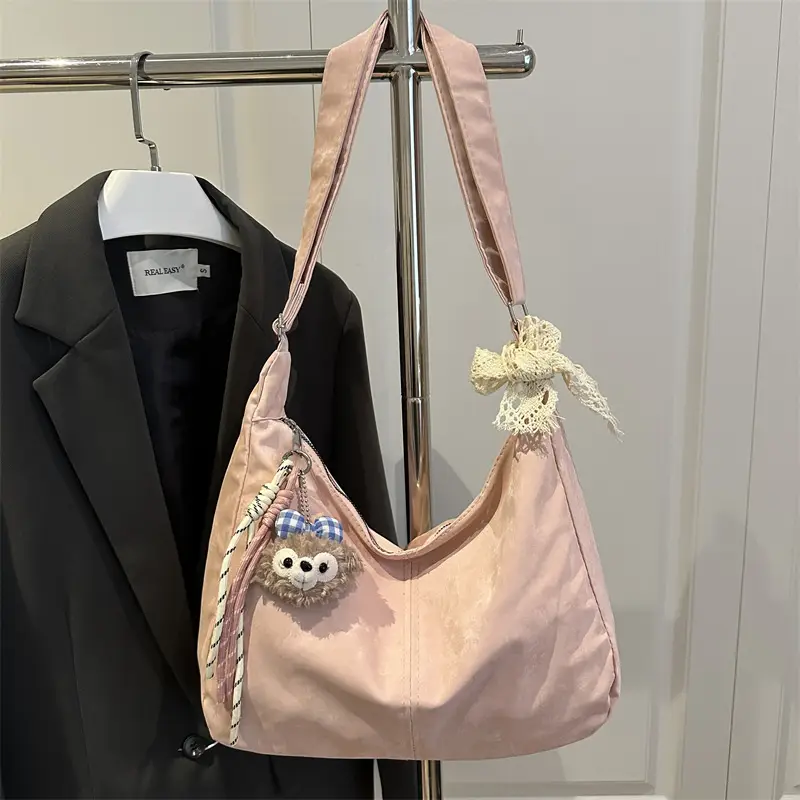 Pink Lace Shoulder Bag for Women, Large Capacity, Casual Commute - Image 11