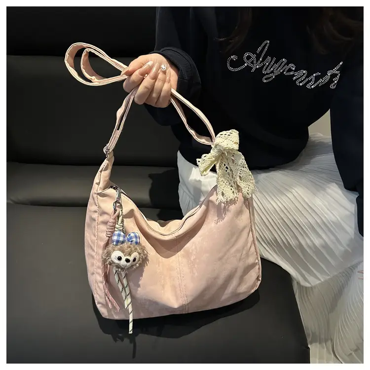 Pink Lace Shoulder Bag for Women, Large Capacity, Casual Commute — feature 11