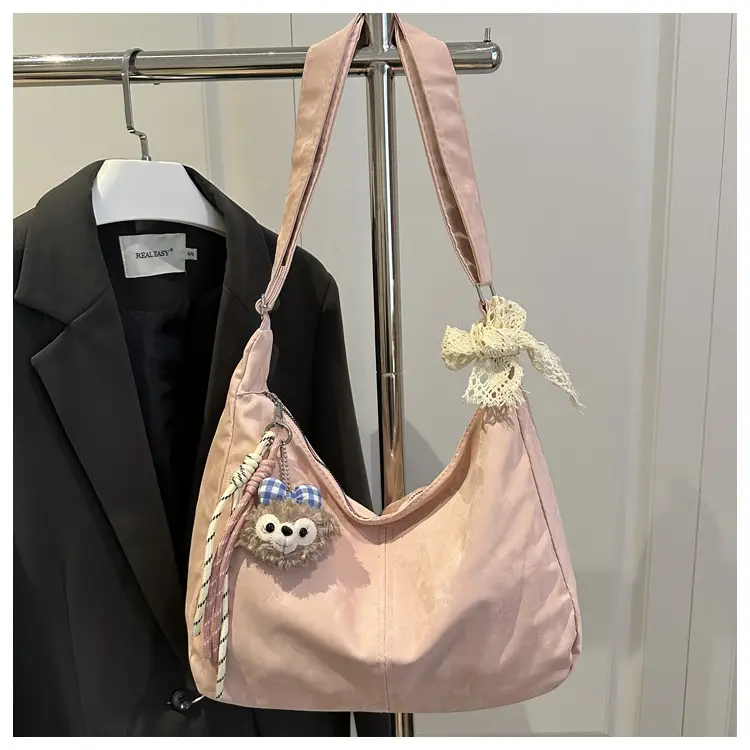 Pink Lace Shoulder Bag for Women, Large Capacity, Casual Commute — feature 28