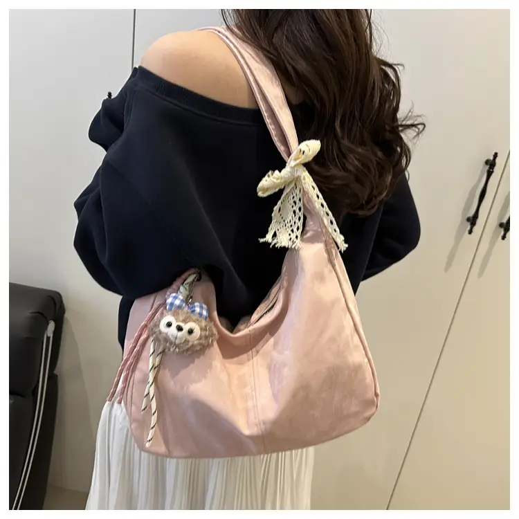 Pink Lace Shoulder Bag for Women, Large Capacity, Casual Commute — feature 9