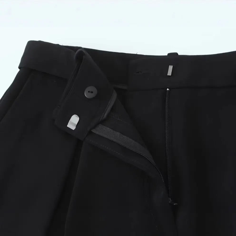 Black Belted High Waist Pants for Women 2025 - Image 5