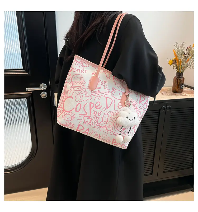 Women Graffiti Canvas Shoulder Bag 2024 New — feature 19