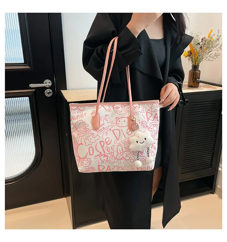 Women Graffiti Canvas Shoulder Bag 2024 New — feature 21
