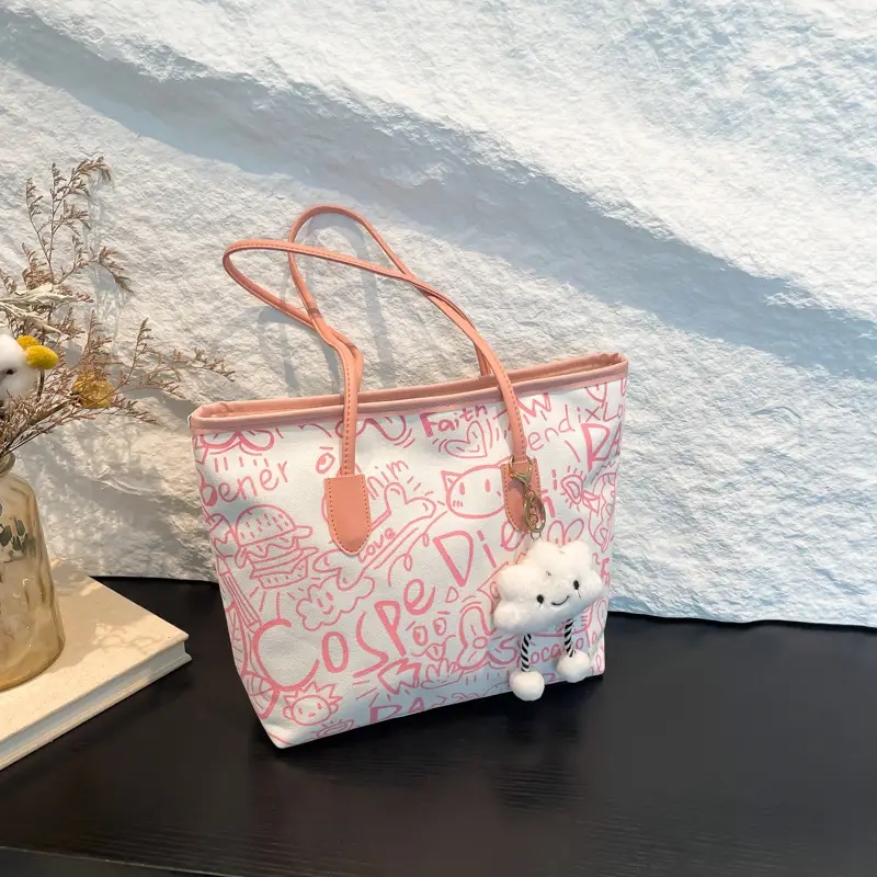 Women Graffiti Canvas Shoulder Bag 2024 New - Image 3