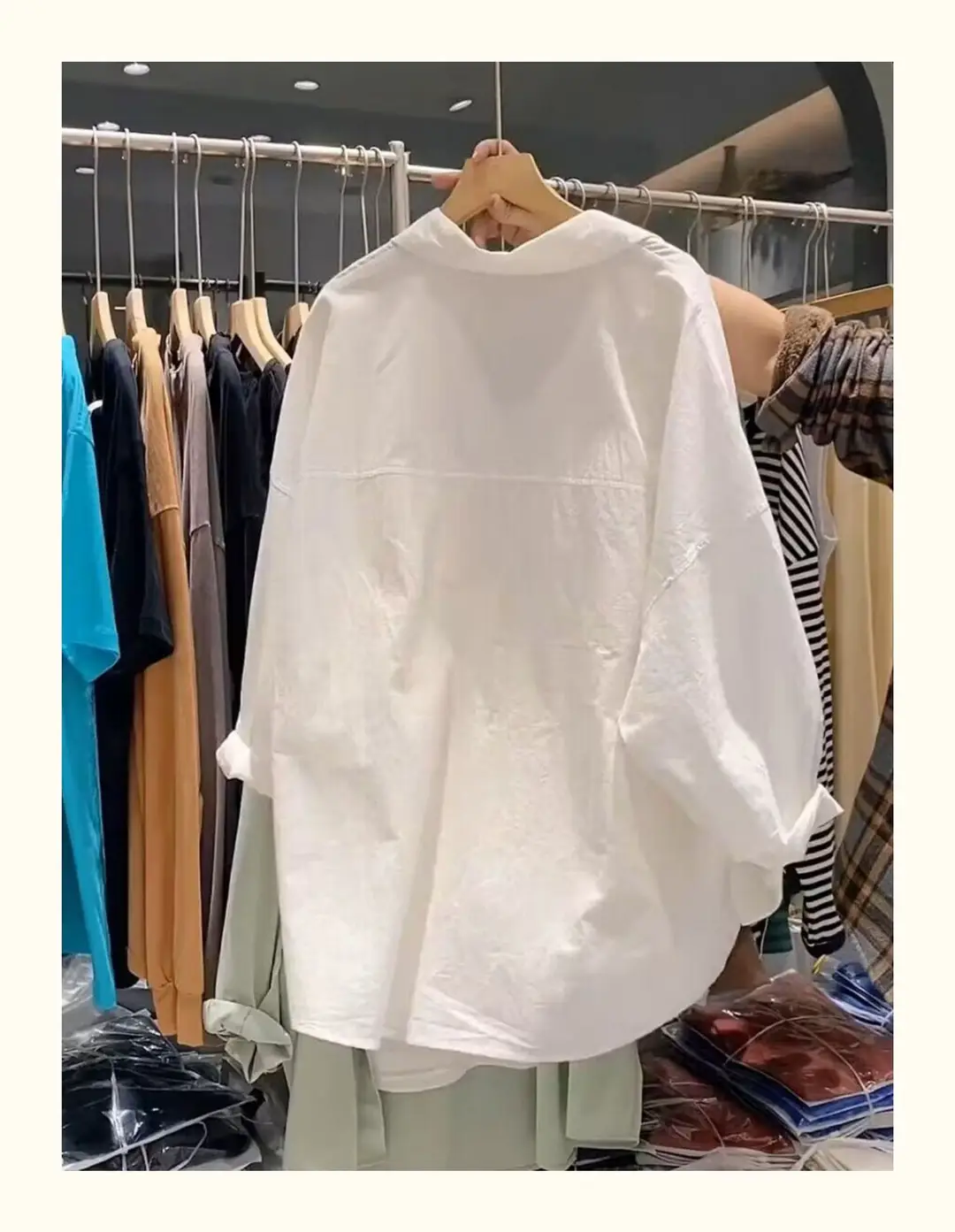 White Shirt Women's Mid-length Top Light Mature French Niche 2025 New Spring Loose Lazy Style Coat Shirt — feature 11