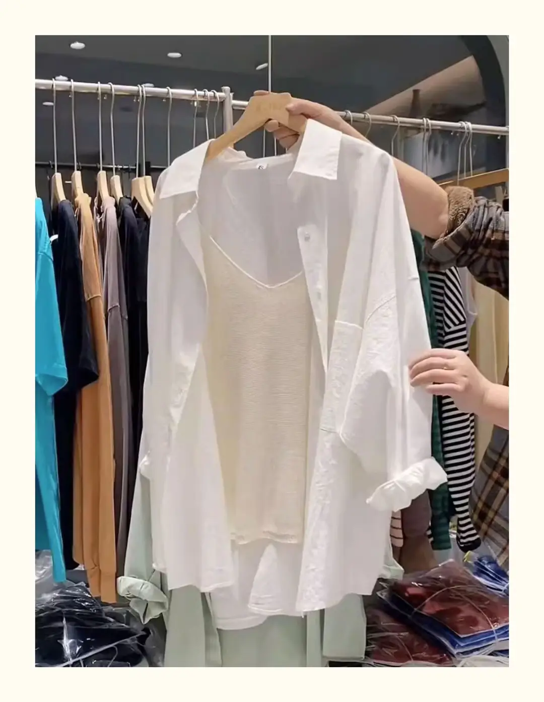 White Shirt Women's Mid-length Top Light Mature French Niche 2025 New Spring Loose Lazy Style Coat Shirt — feature 12