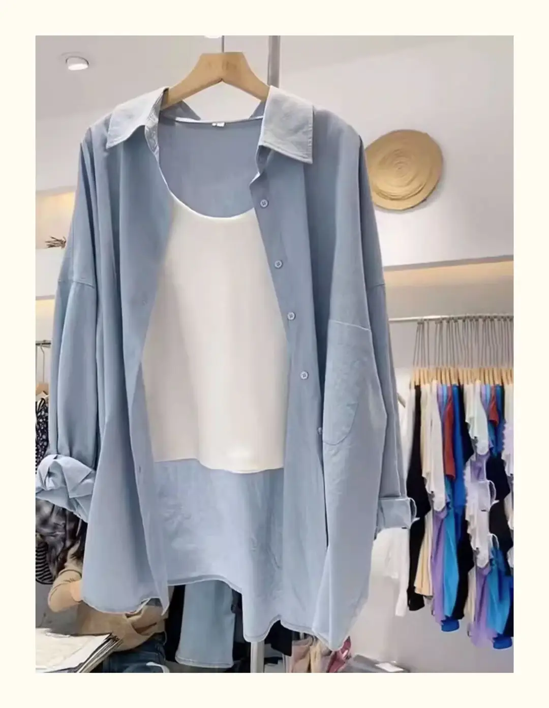 White Shirt Women's Mid-length Top Light Mature French Niche 2025 New Spring Loose Lazy Style Coat Shirt — feature 16