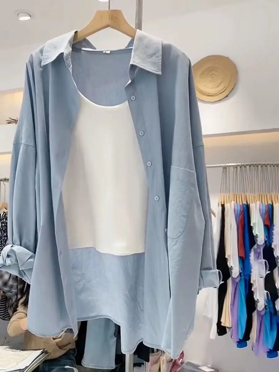 White Shirt Women's Mid-length Top Light Mature French Niche 2025 New Spring Loose Lazy Style Coat Shirt — feature 4