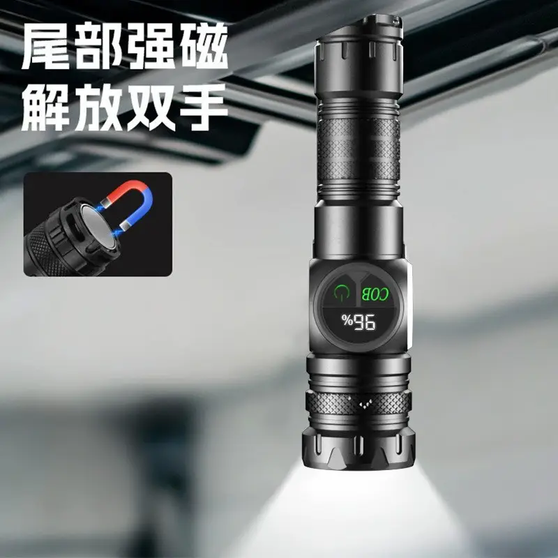 High Power Telescopic Flashlight with Laser & Type-C Charging