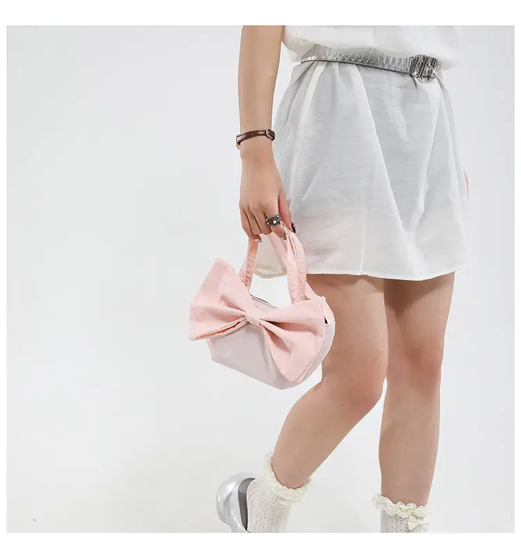 Red Bow Large Capacity Women's Canvas Shoulder Bag — feature 18