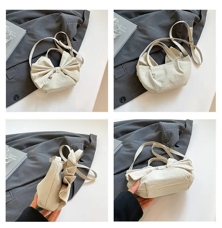 Red Bow Large Capacity Women's Canvas Shoulder Bag — feature 8