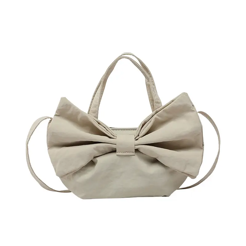 Red Bow Large Capacity Women's Canvas Shoulder Bag - Image 2