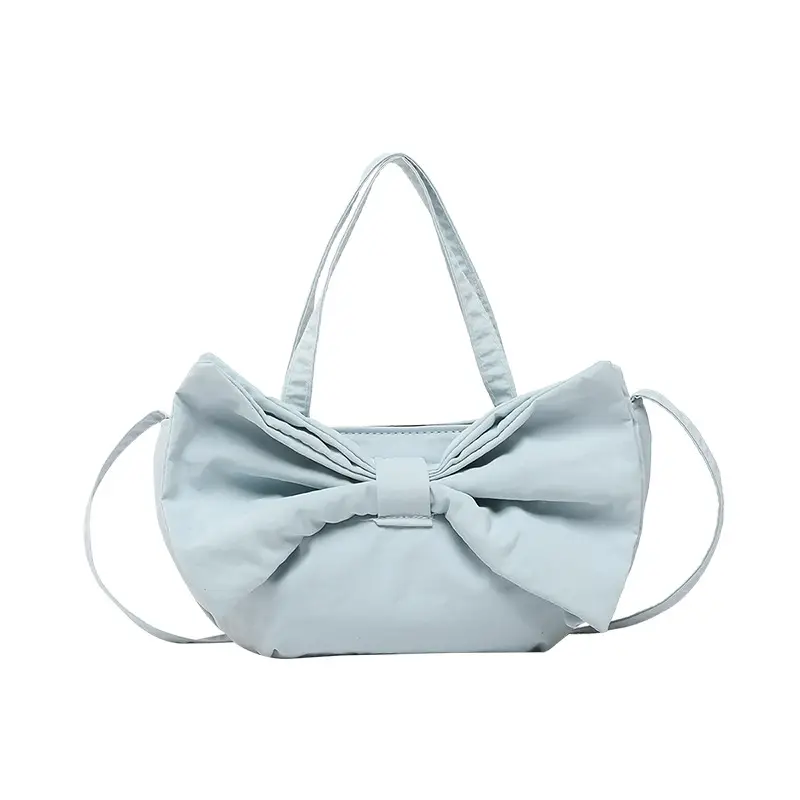Red Bow Large Capacity Women's Canvas Shoulder Bag - Image 5