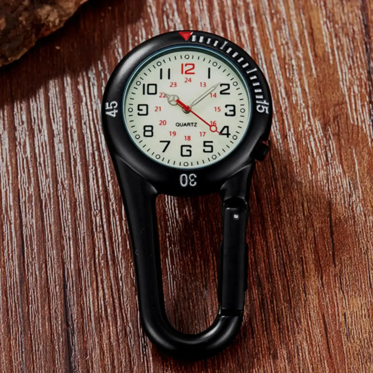 Carabiner Hanging Watch Black Quartz Pointer Sports Watch - Image 7