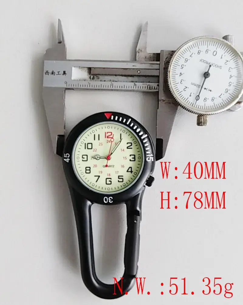 Carabiner Hanging Watch Black Quartz Pointer Sports Watch — feature 10