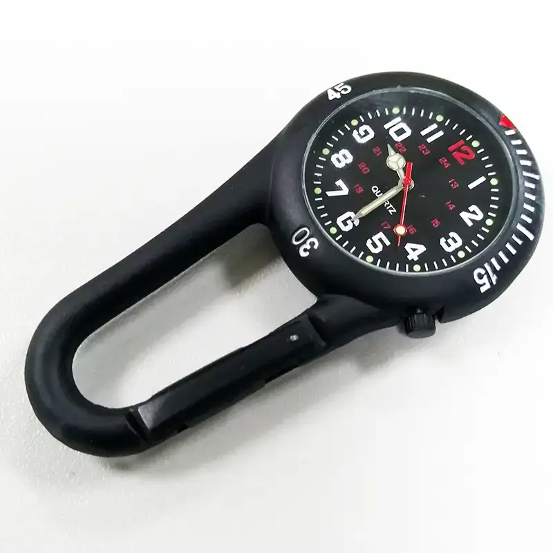 Carabiner Hanging Watch Black Quartz Pointer Sports Watch — feature 13