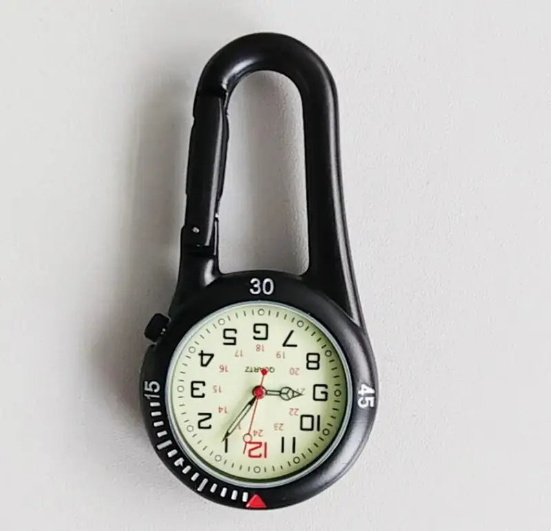 Carabiner Hanging Watch Black Quartz Pointer Sports Watch — feature 14