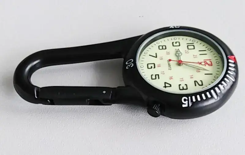 Carabiner Hanging Watch Black Quartz Pointer Sports Watch — feature 18
