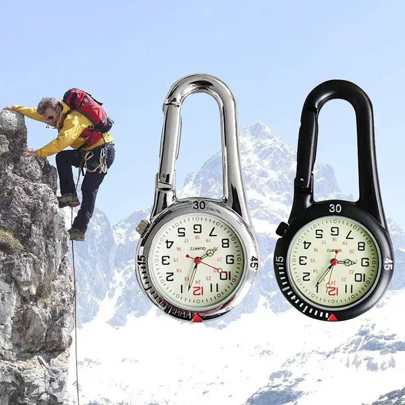 Carabiner Hanging Watch Black Quartz Pointer Sports Watch — feature 7