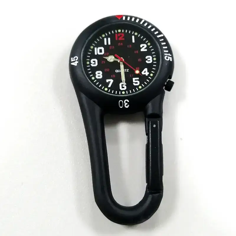 Carabiner Hanging Watch Black Quartz Pointer Sports Watch - Image 4