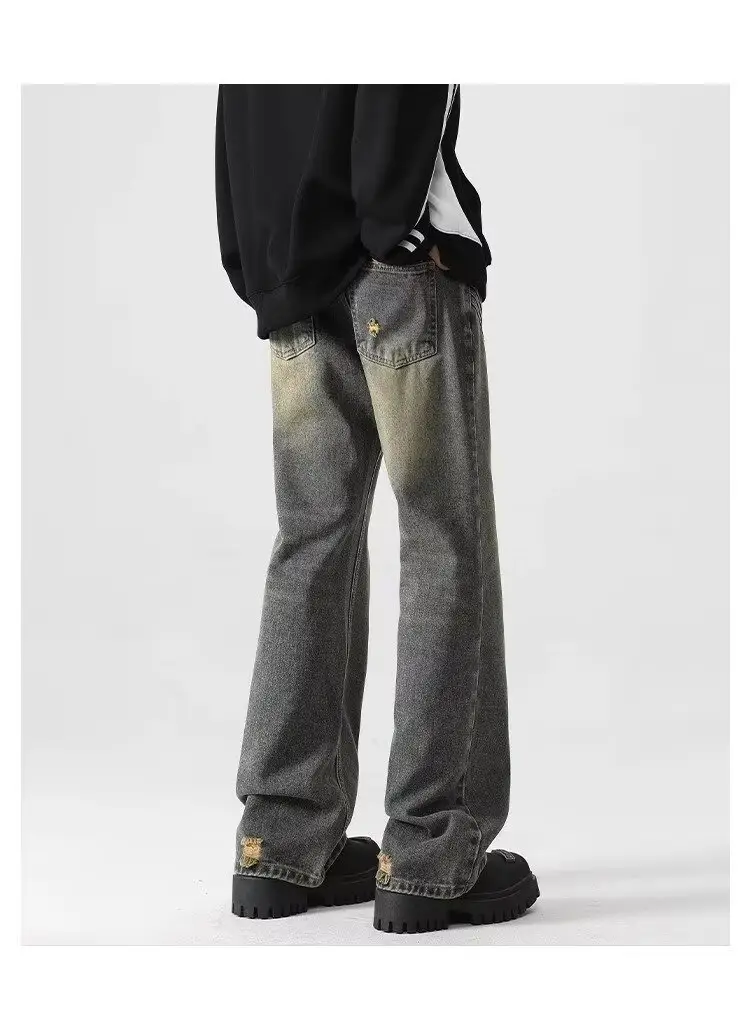 Washed Dark Blue Jeans Autumn Style Loose Casual Distressed — feature 10