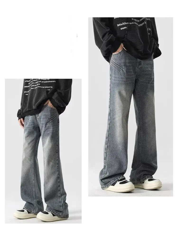 Washed Dark Blue Jeans Autumn Style Loose Casual Distressed — feature 6