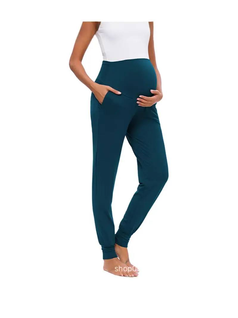 2025 Green Maternity Pants with High Waist Design - Image 14