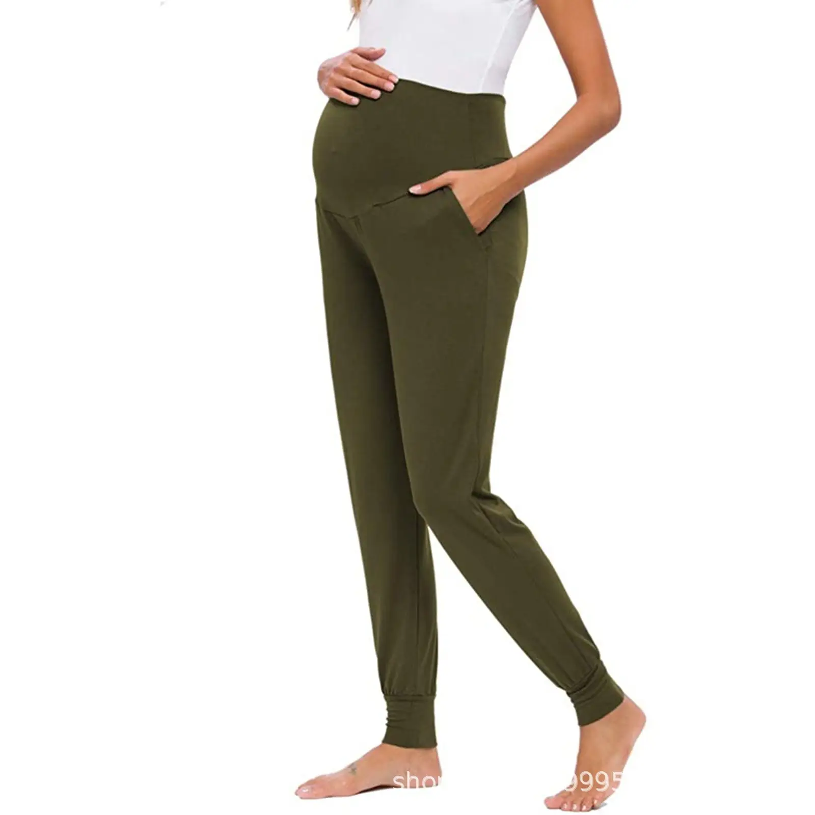 2025 Green Maternity Pants with High Waist Design — feature 17