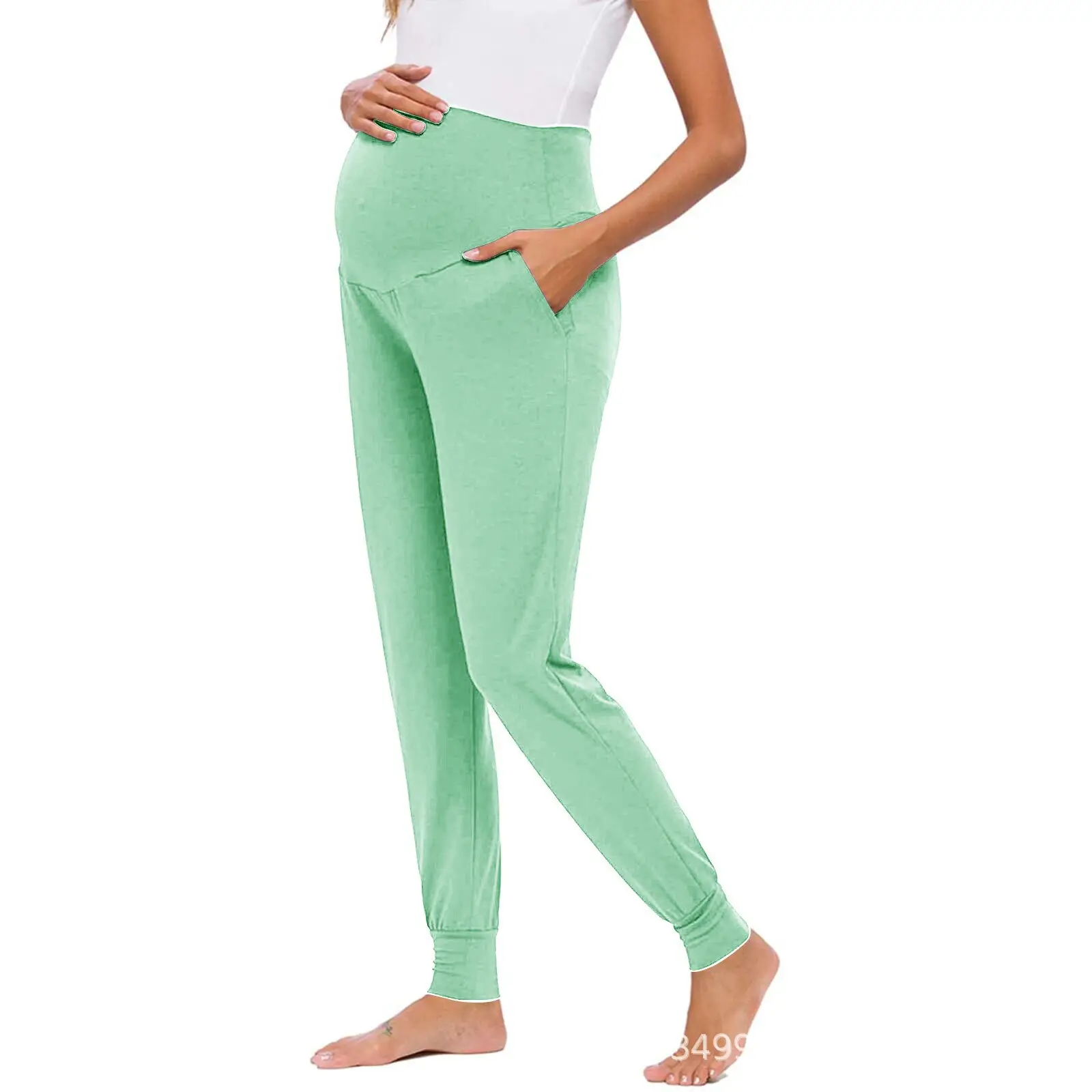 2025 Green Maternity Pants with High Waist Design — feature 30