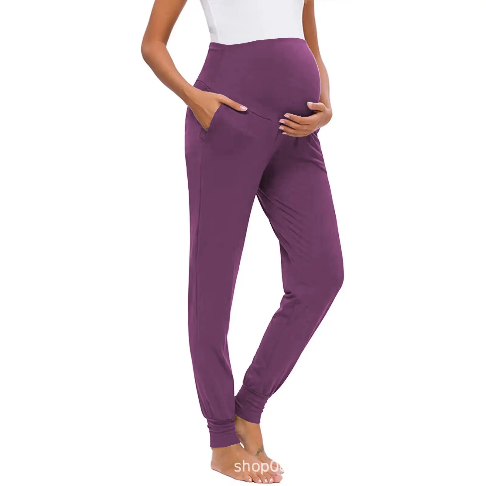 2025 Green Maternity Pants with High Waist Design — feature 35