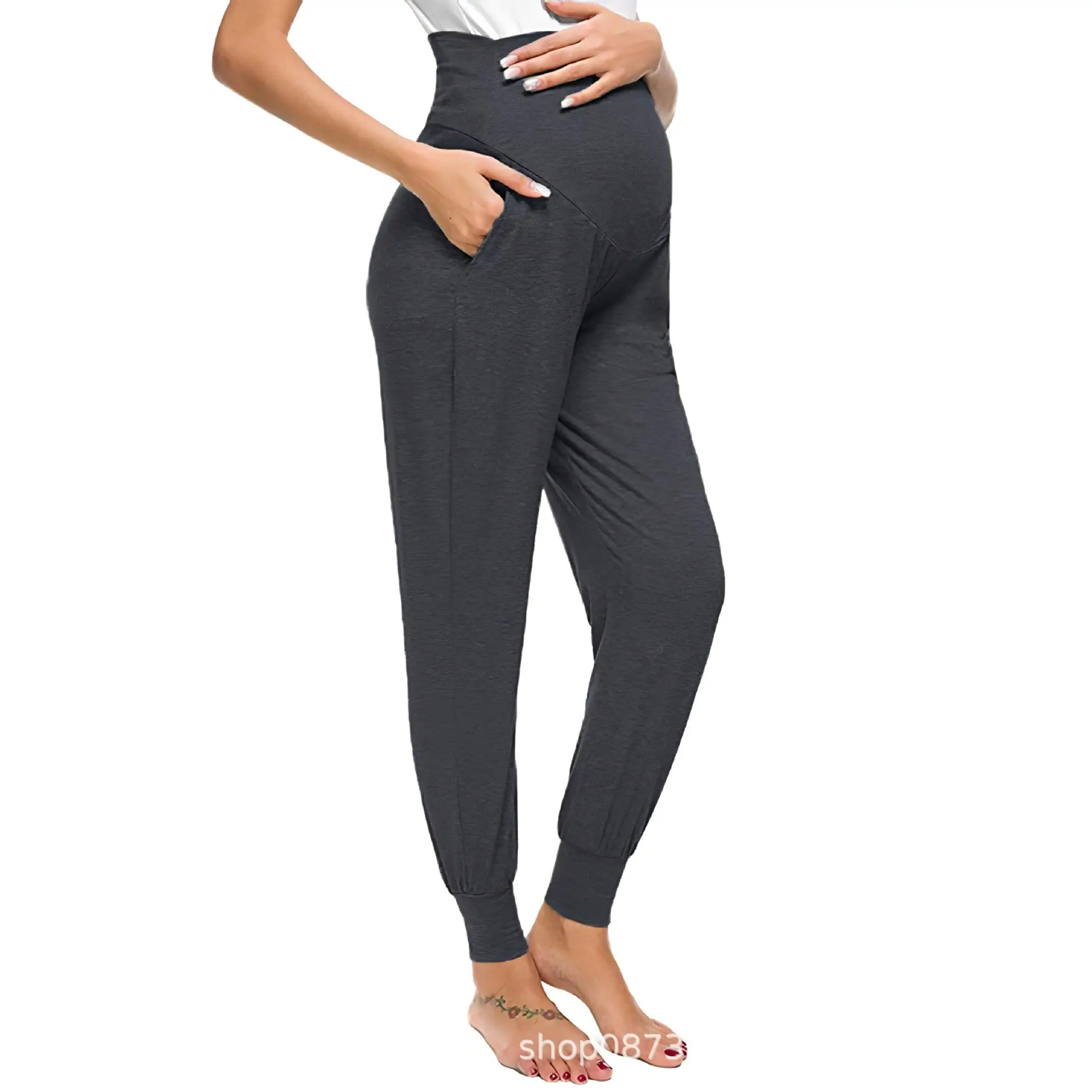 2025 Green Maternity Pants with High Waist Design — feature 39