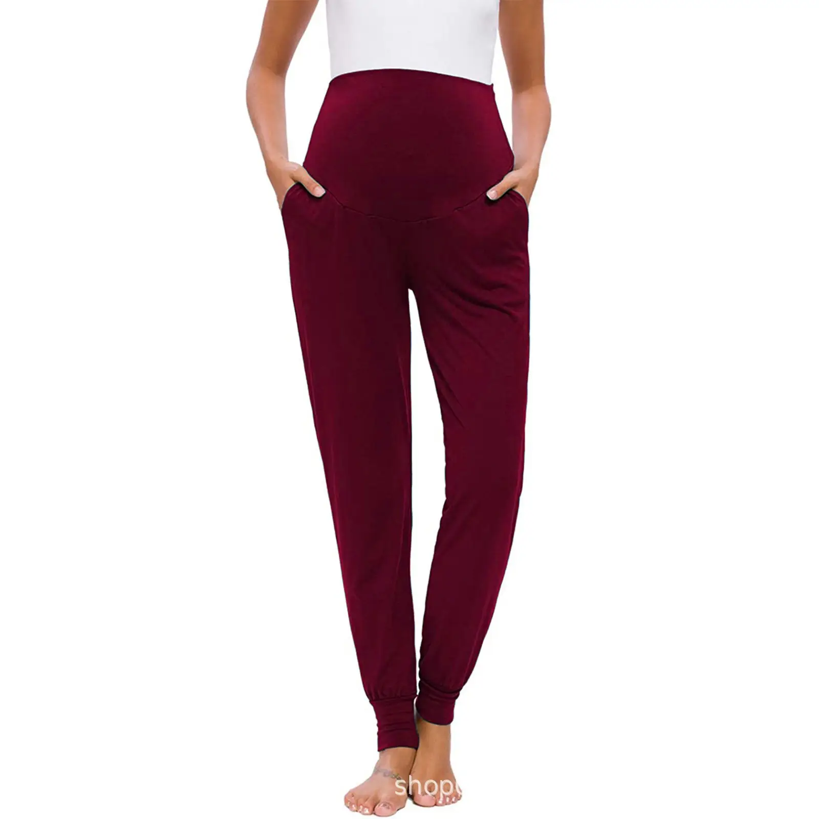 2025 Green Maternity Pants with High Waist Design — feature 44