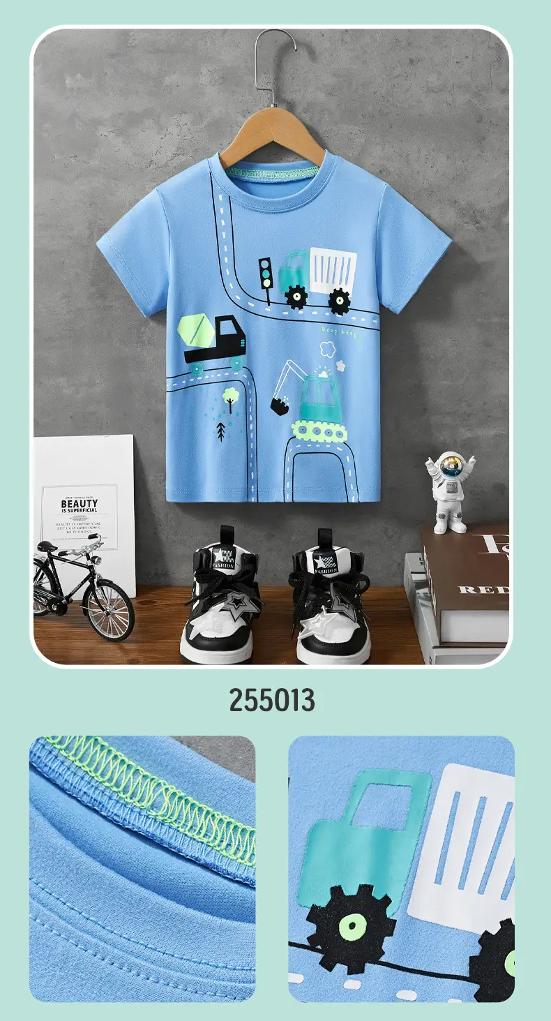 Blue Short-Sleeved T-Shirt for Boys 2025 — feature 9