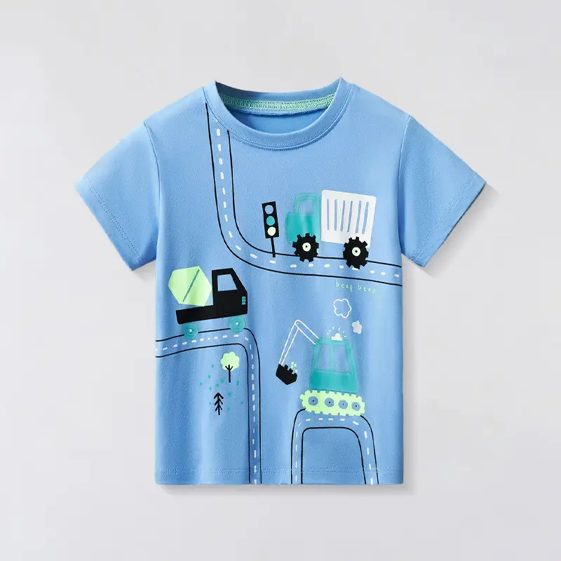 Blue Short-Sleeved T-Shirt for Boys 2025 - Image 3