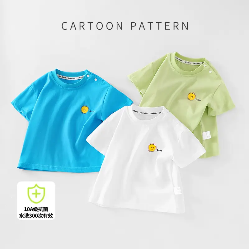 Baby Half-Sleeve T-Shirt Cartoon Print Summer Dress