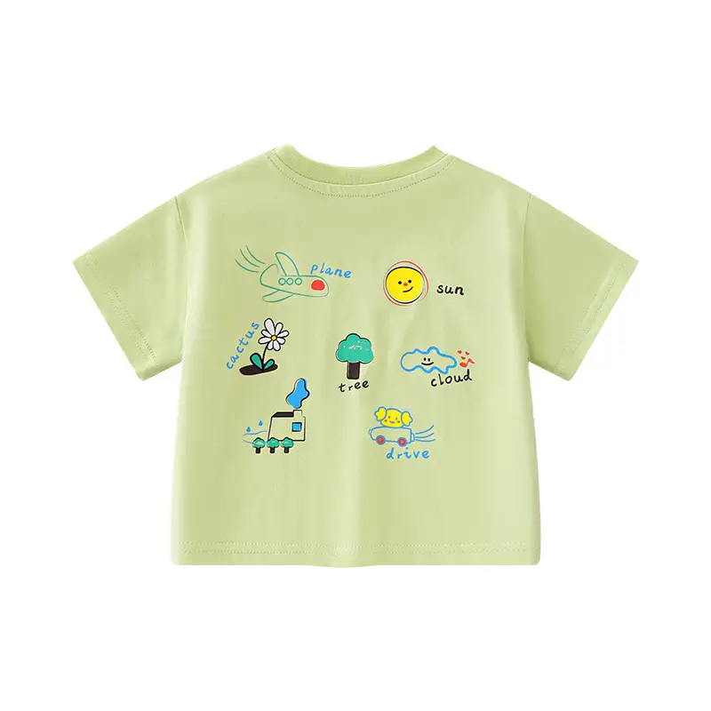 Baby Half-Sleeve T-Shirt Cartoon Print Summer Dress