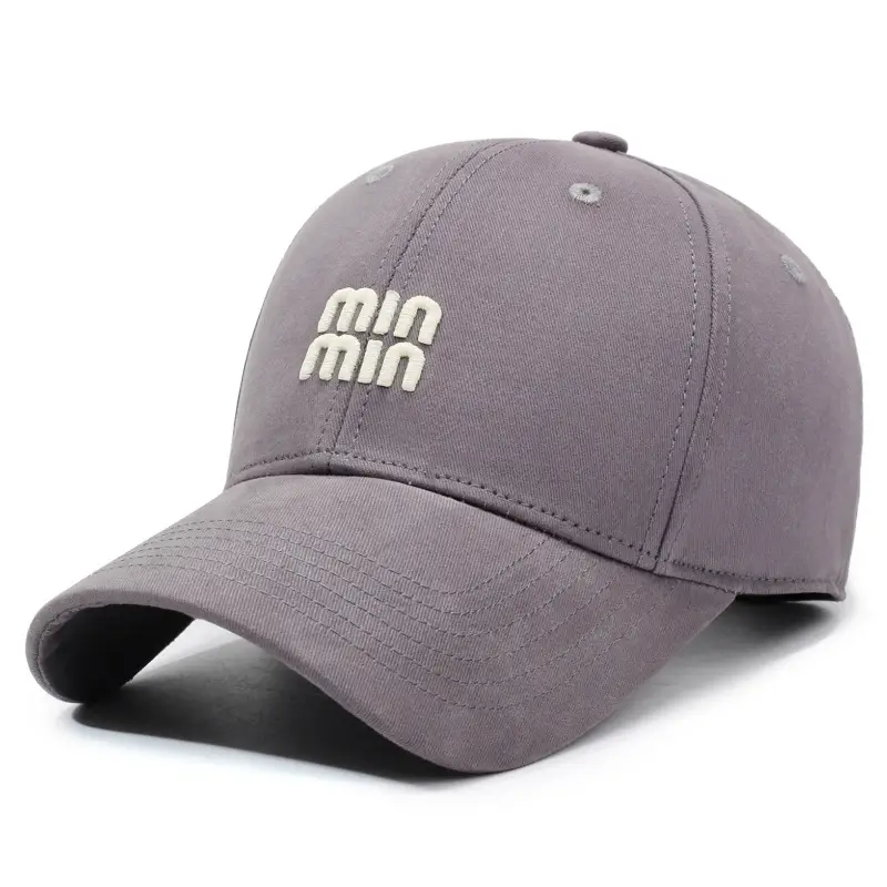 Unisex Embroidered Letter Baseball Cap Cream - Image 4