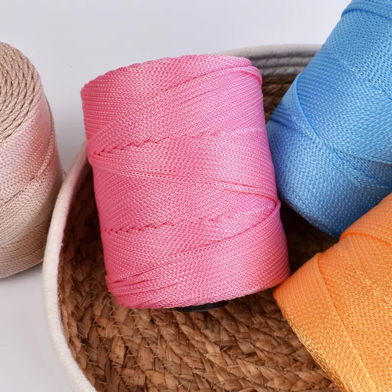 Lightweight 3mm Thick Hollow Ice Silk Thread Hand-Knitted Crochet Hook Bag Cushion Summer Cool Sun Hat Thread
