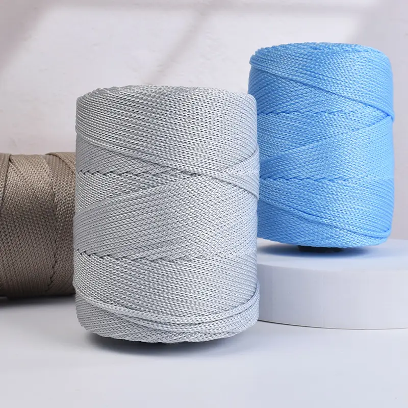 Lightweight 3mm Thick Hollow Ice Silk Thread Hand-Knitted Crochet Hook Bag Cushion Summer Cool Sun Hat Thread