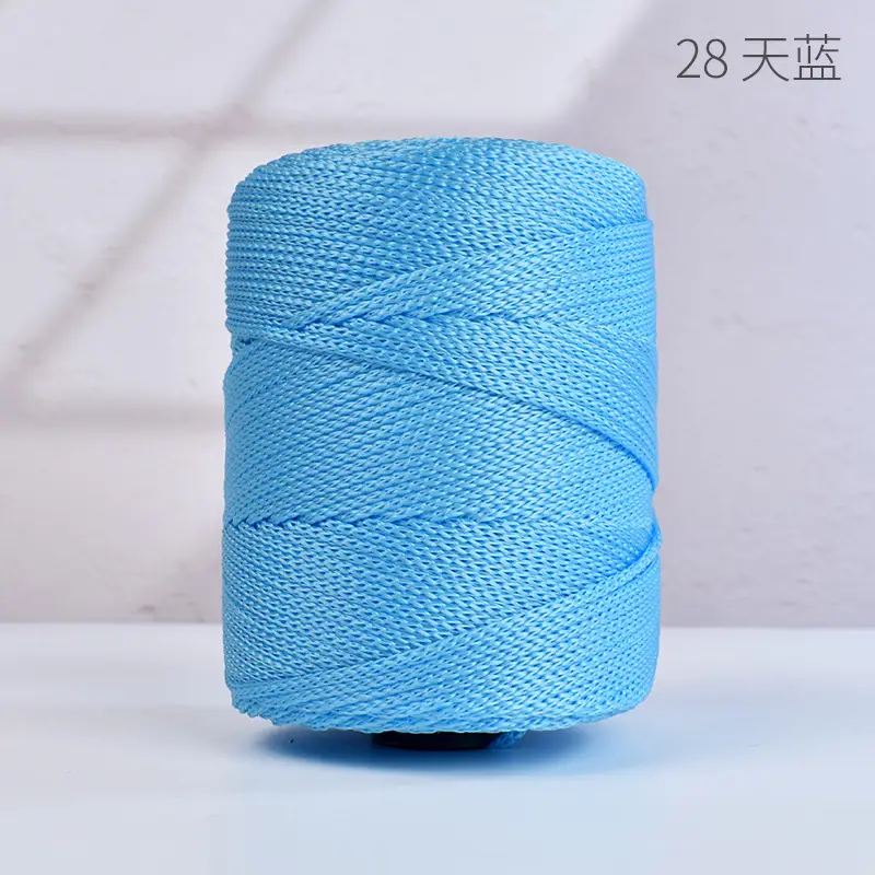 Lightweight 3mm Thick Hollow Ice Silk Thread Hand-Knitted Crochet Hook Bag Cushion Summer Cool Sun Hat Thread