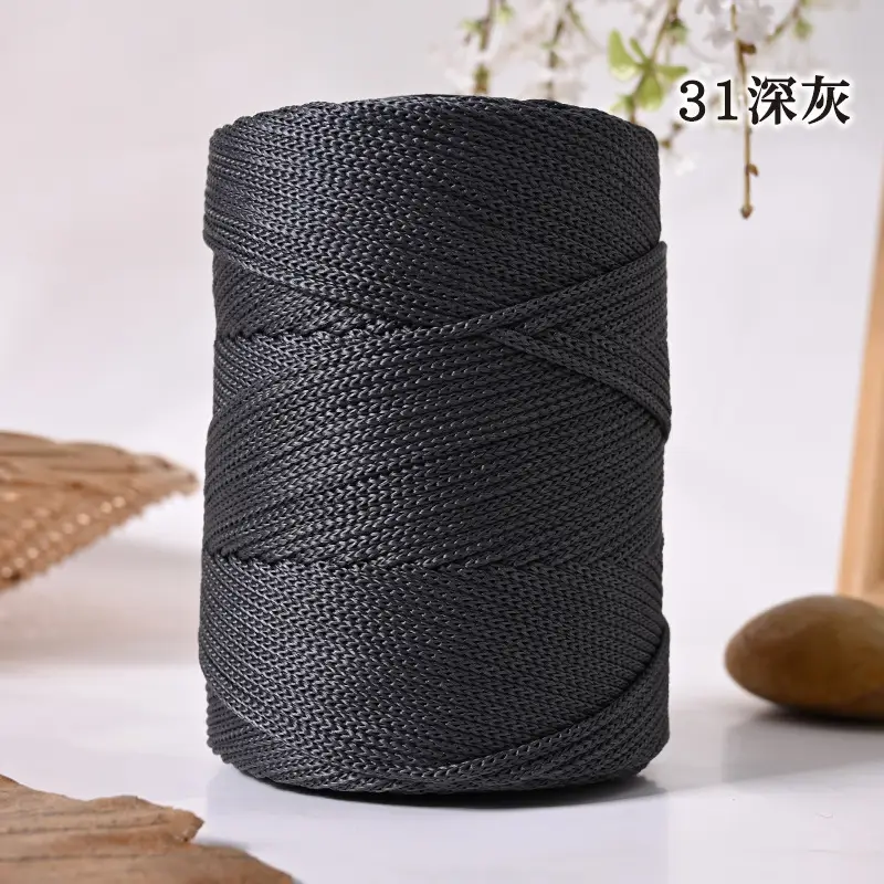 Lightweight 3mm Thick Hollow Ice Silk Thread Hand-Knitted Crochet Hook Bag Cushion Summer Cool Sun Hat Thread